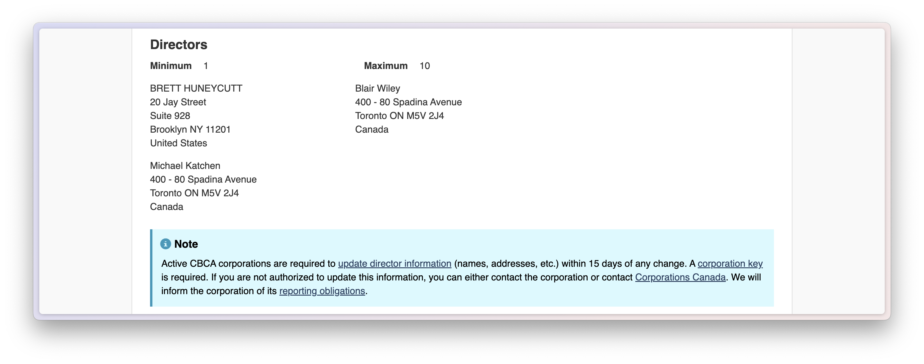 Federal Corporation Information part 2